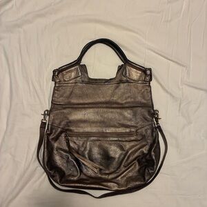 Foley + Corinna Bronze Gold City Tote Leather Foldover Bag